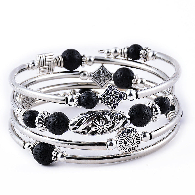Bohemian Multi-layer Emperor Stone Winding Bracelet Four-layer Natural Stone Beaded Winding Bracelet Women's Jewelry Bohemian Multi-layer Emperor Stone Winding Bracelet Four-layer Natural Stone Beaded Winding Bracelet Women's Jewelry